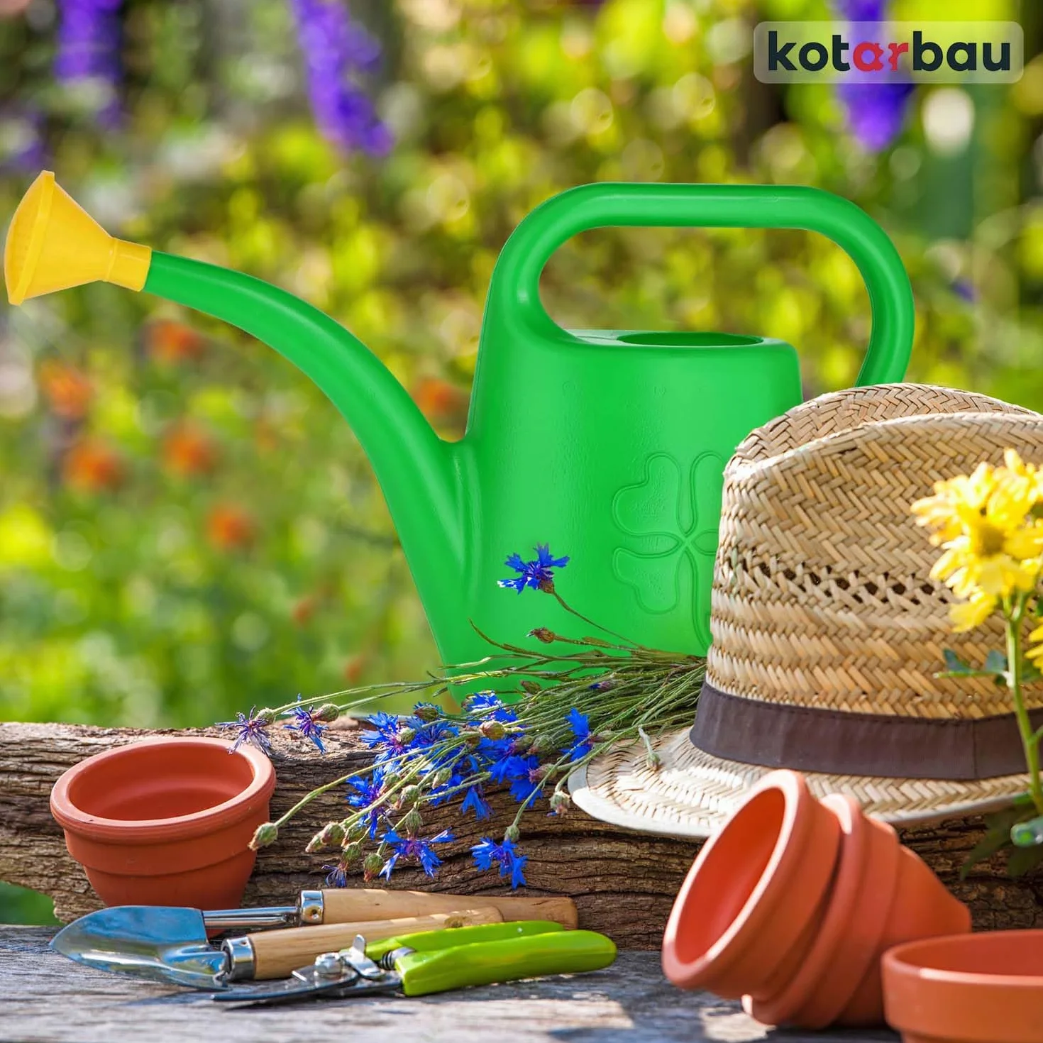 KOTARBAU® Konewka Ogrodowa Plastikowa - 4,5 L - Konewka do Ogrodu z Sitkiem - Podlewanie Roślin - Zielona