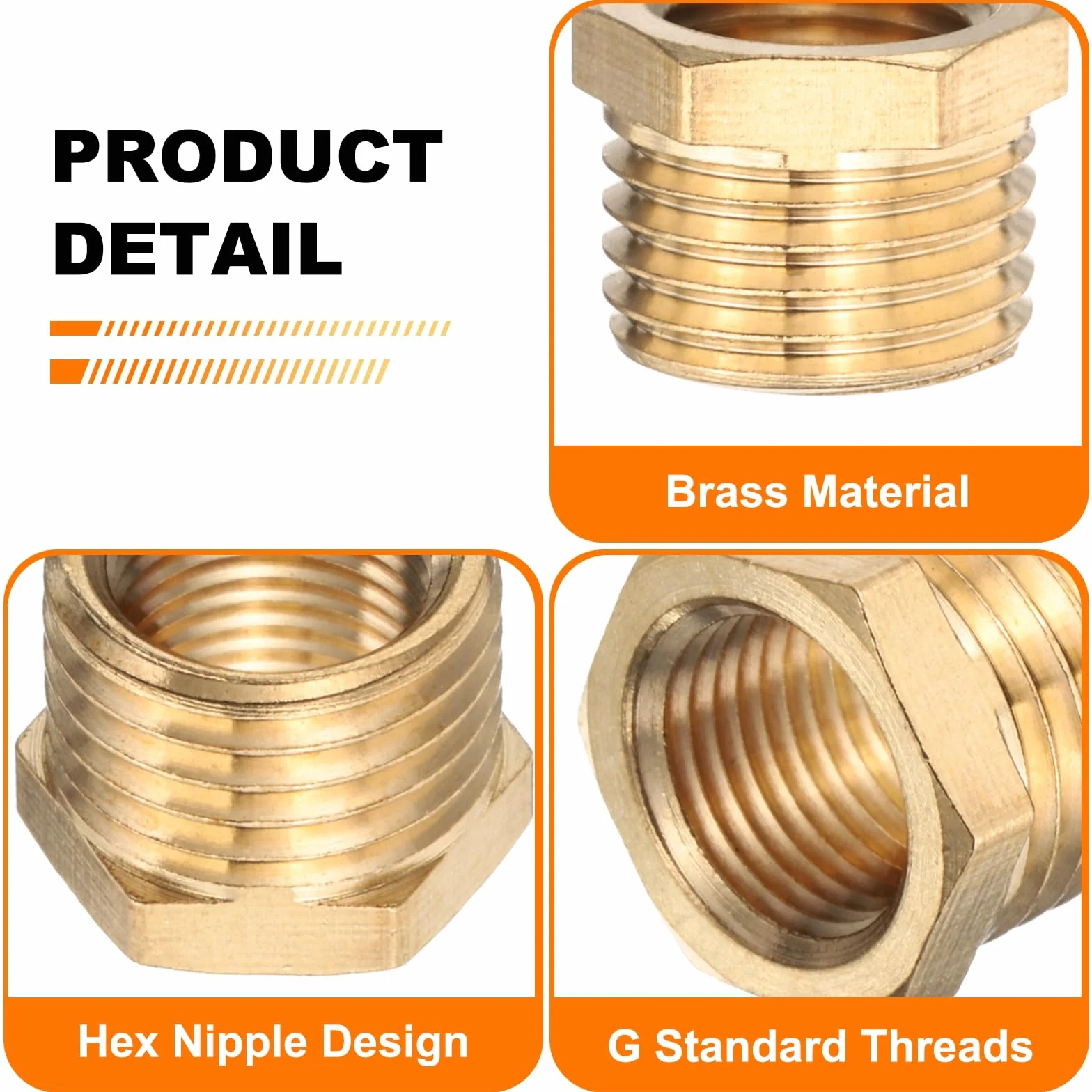 Mosiężny łącznik redukcyjny G3/4" męski x G3/8" żeński z paskiem PTFE QUARKZMAN 2 sztuki