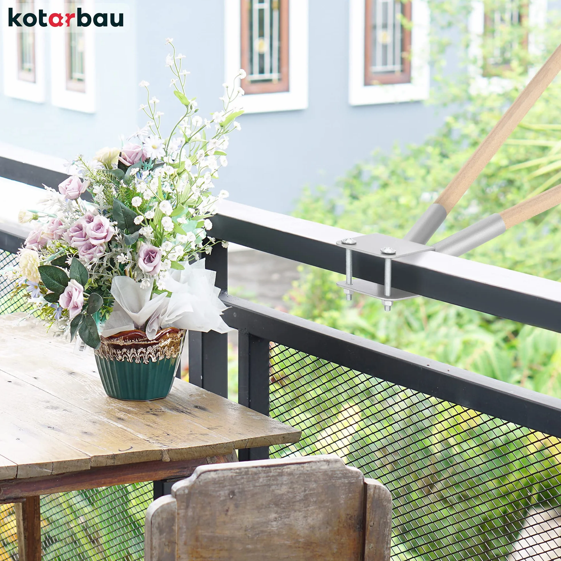 KOTARBAU® Uchwyt Flag Prosty podwójny Balustradowy Popiel