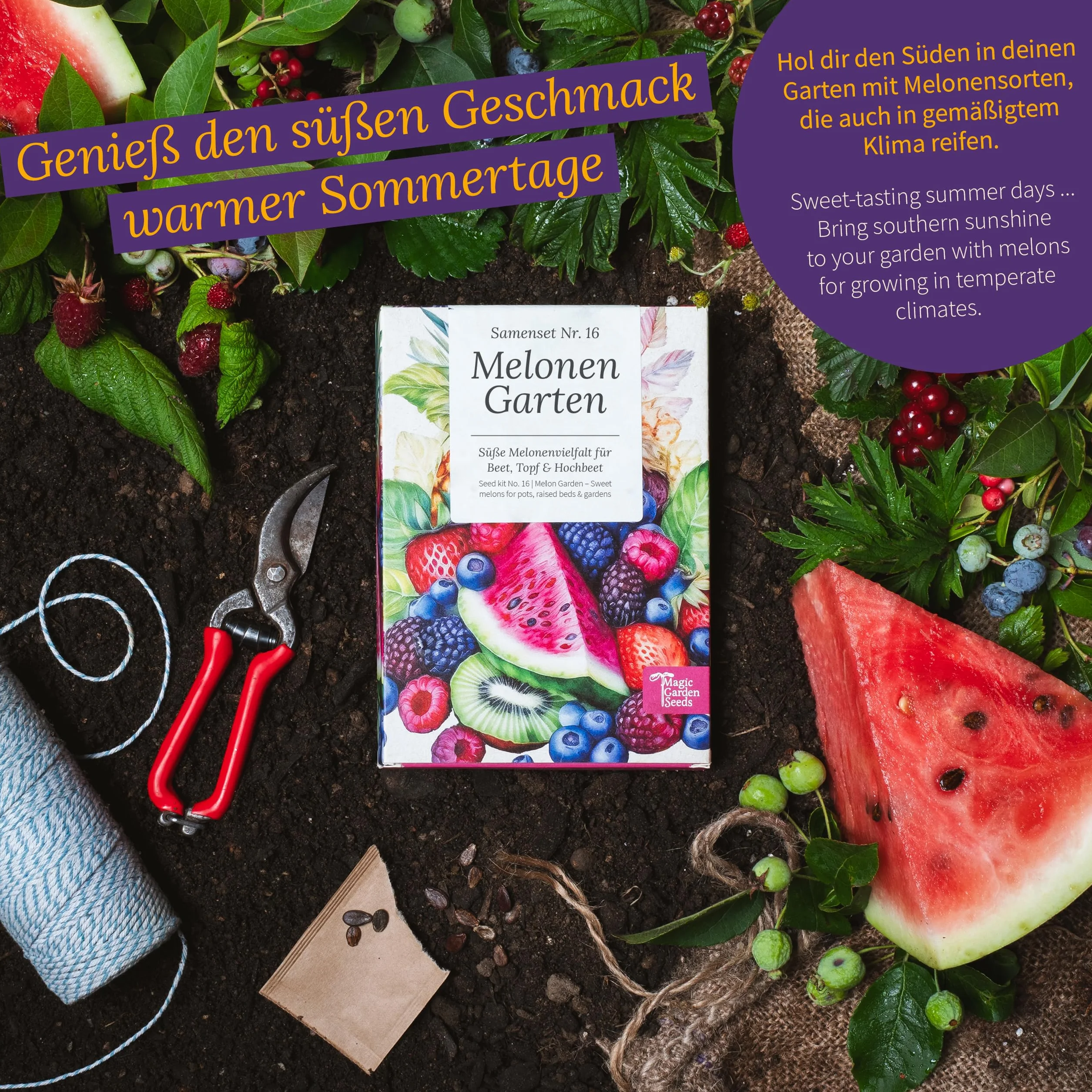 Magic Garden Seeds Zestaw nasion 4 odmian arbuz melon kavun