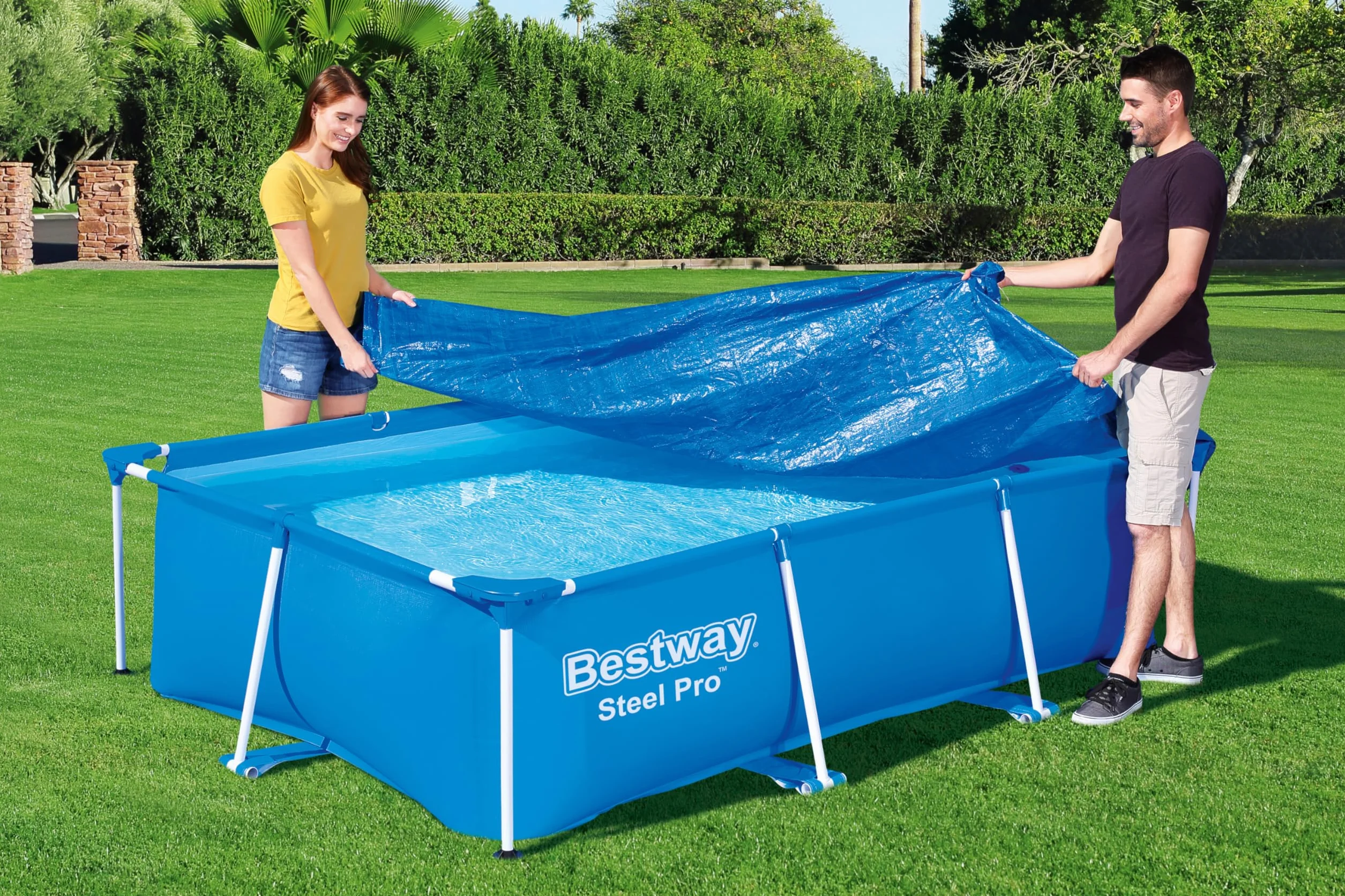 Bestway | Prostokątna osłona basenu do basenów naziemnych, 2,59 m x 1,70 m