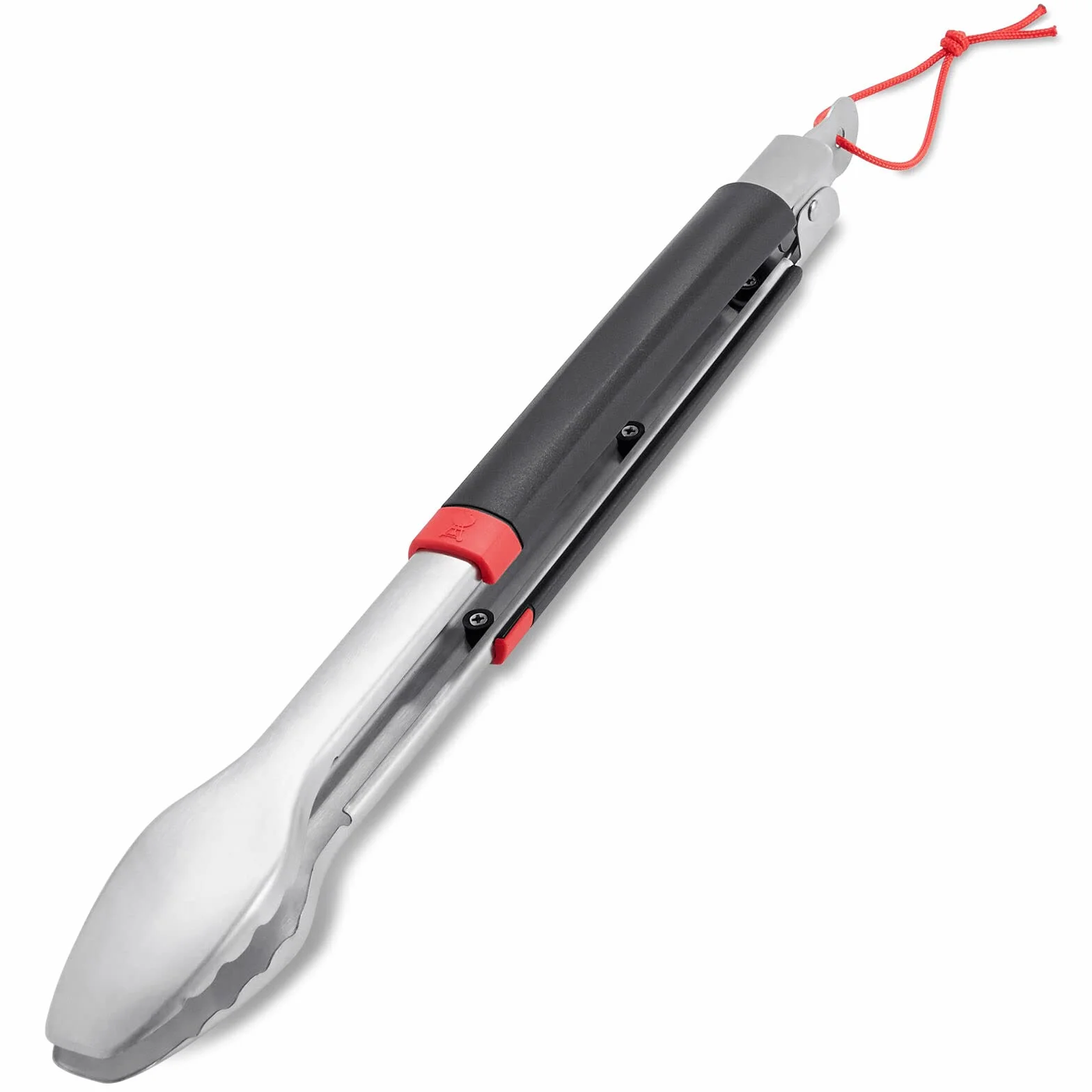 Weber Szczypce do Grilla (40cm), wykonane z stali nierdzewnej, z wygodną rączką i praktycznym systemem zamykania, nadają się do mycia w zmywarce, z pętlą do zawieszenia - Czarny (6317)