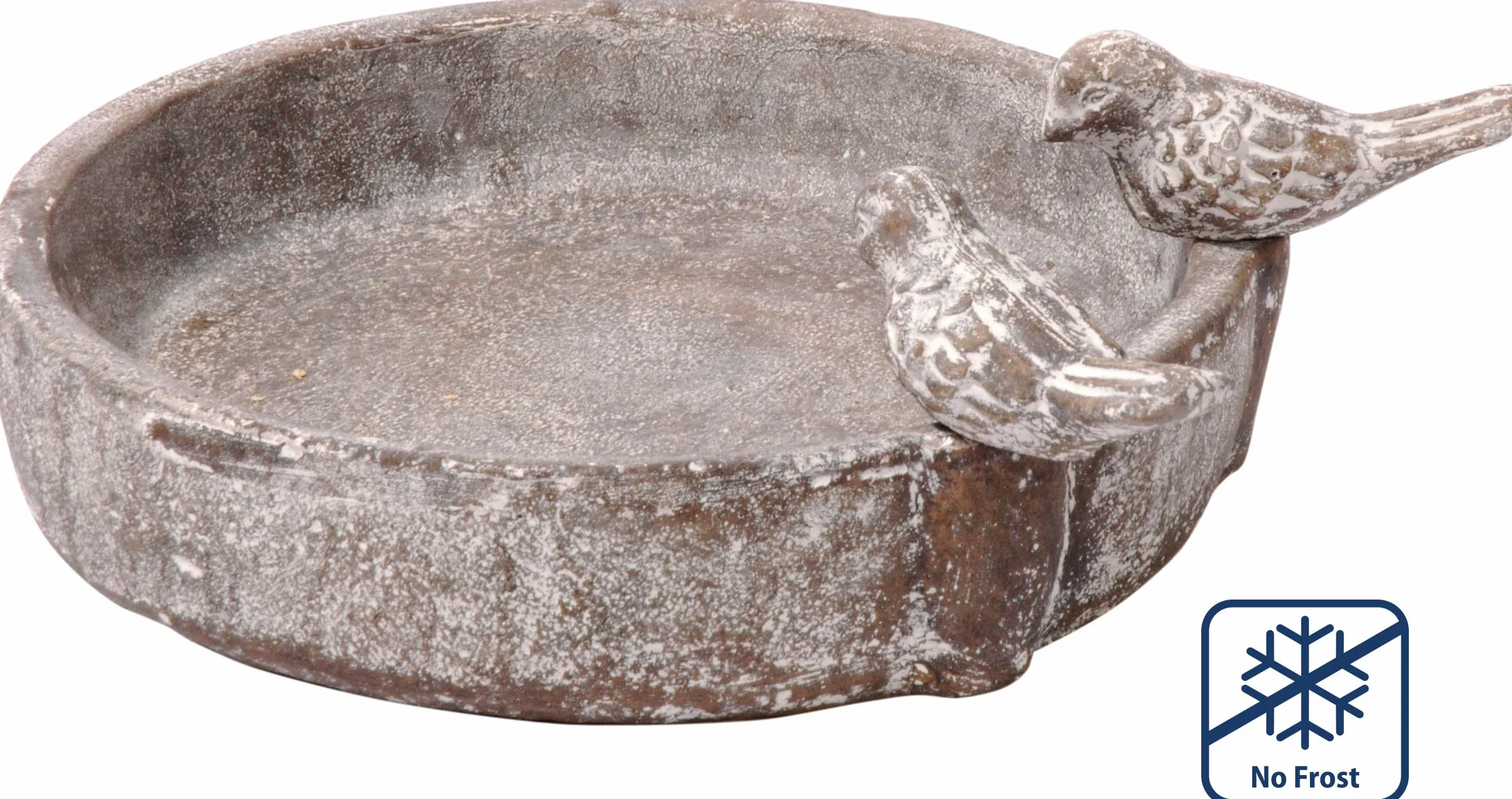 dobar® Klasyczne Poidło dla Ptaków - Oaza Basenowa, Kąpiel z Cementu, Wodne do Ogrodu/Tarasu/Balkonu, Ø 24,5 cm, Szary