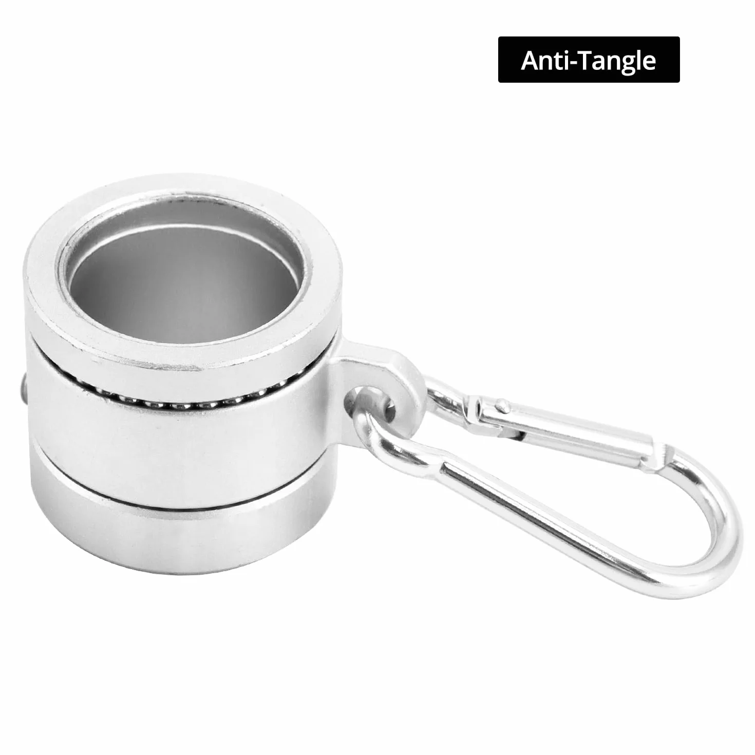 QWORK® 2-częściowy zestaw aluminiowych oczek na flagę z karabińczykiem, obracane o 360°, regulowana średnica 1,8-2,5 cm