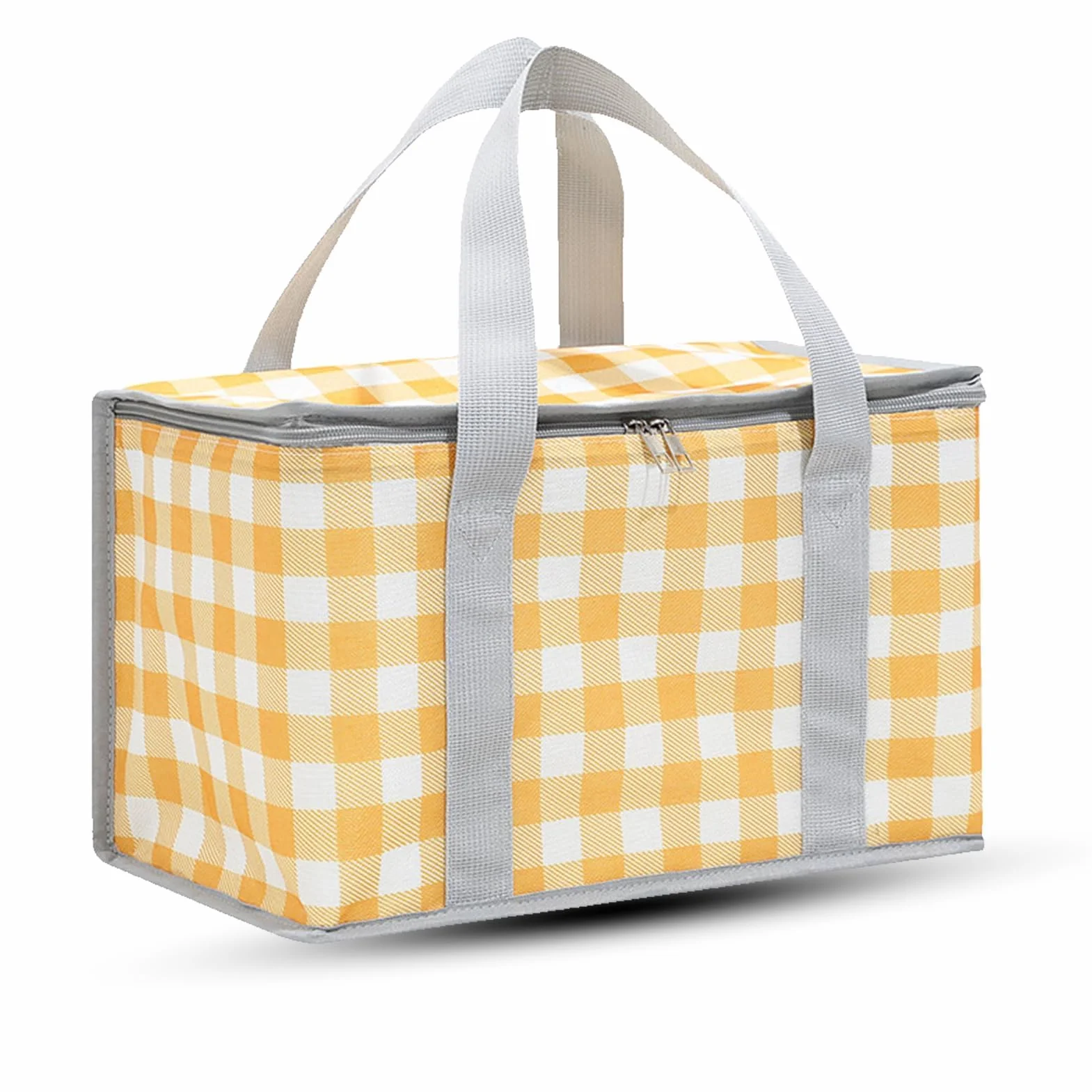 Torba piknikowa, kempingowy kosz na zakupy z uchwytem 35 x 20 x 20 cm / 13,8 x 7,9 x 7,9 cala izolowane torby wielokrotnego użytku kosz do przechowywania na plażę podróż podróż