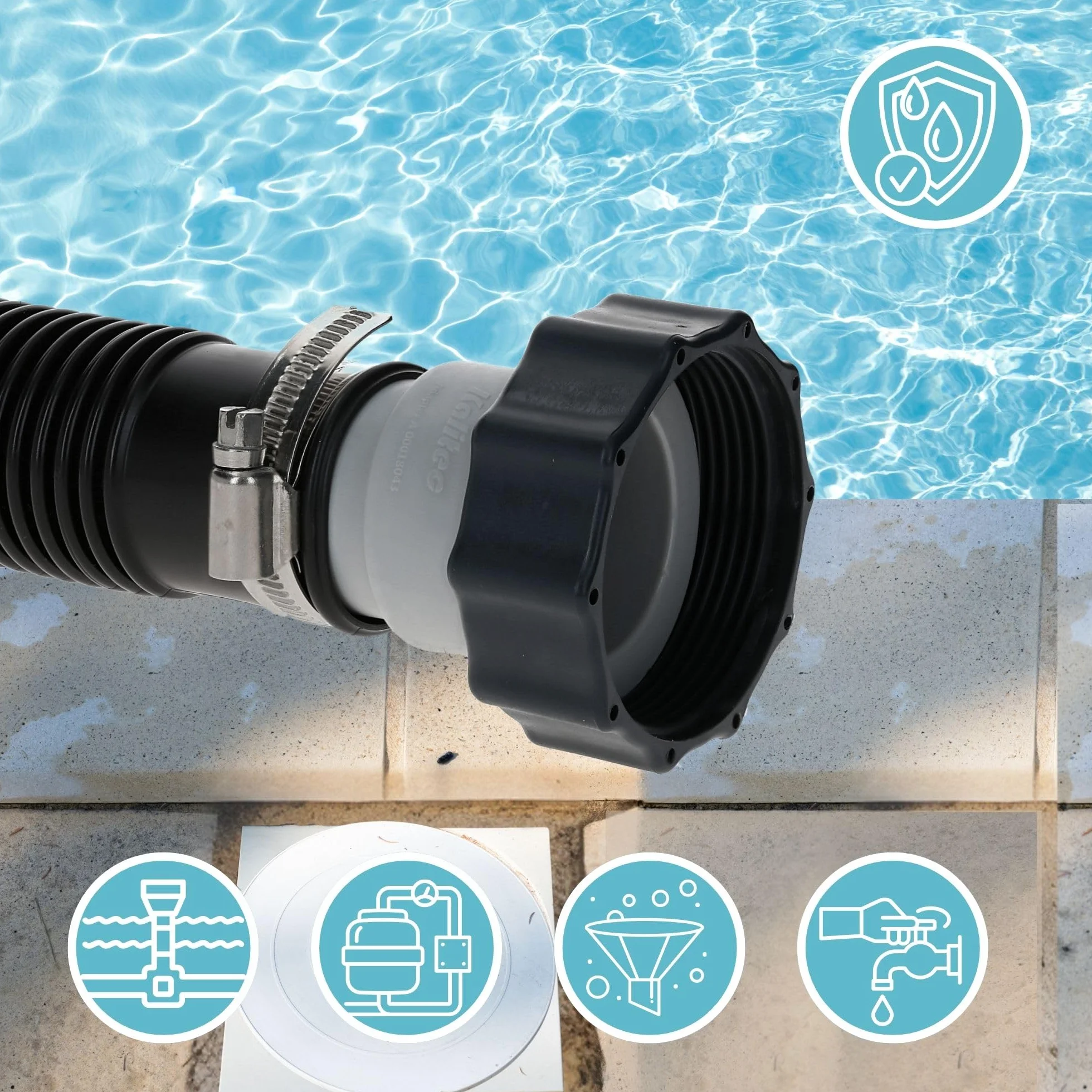 Kalitec Adapter Basenowy A 38 mm 32 mm do Gwintu Wewnętrznego 2 Cale Zestaw 2 szt.