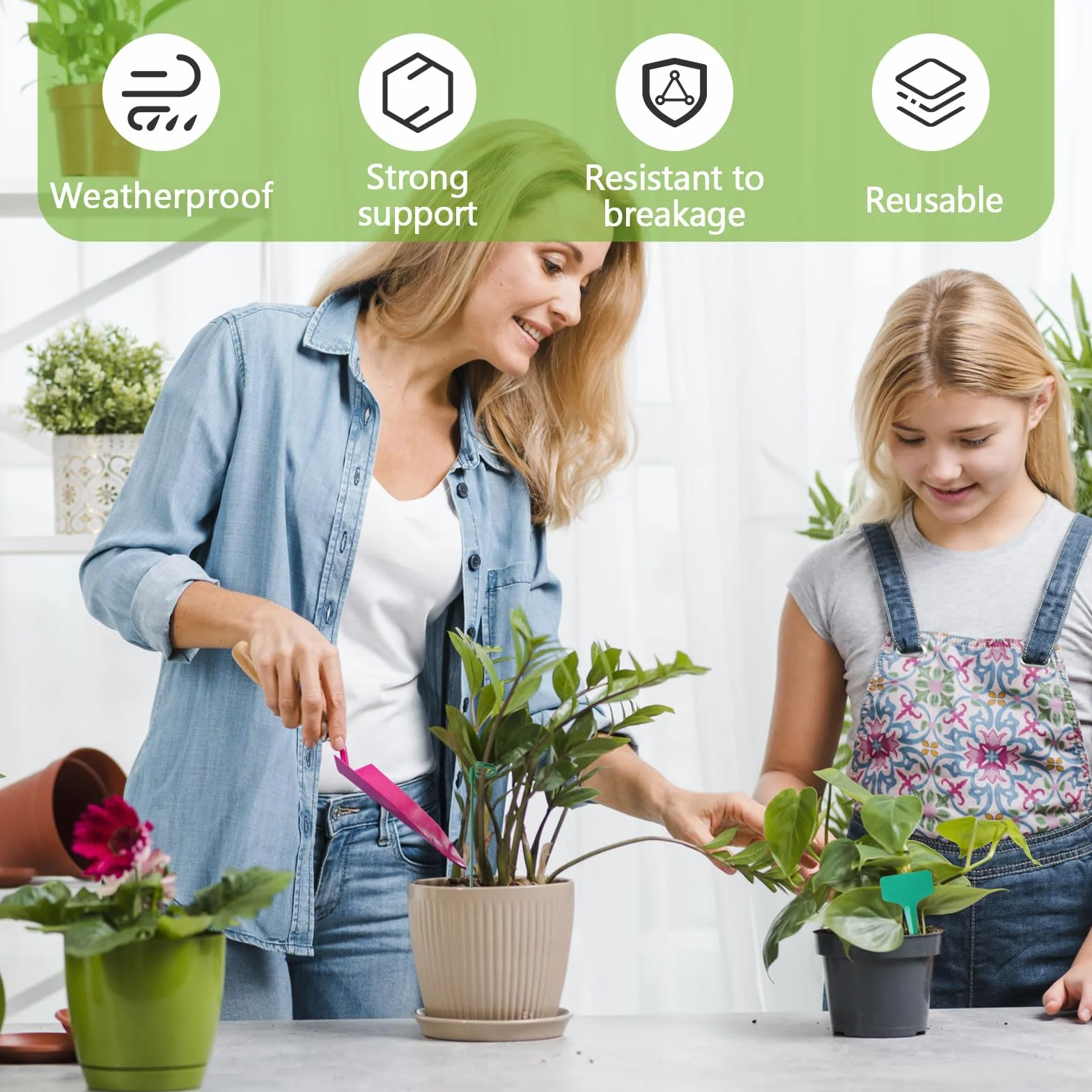 15 sztuk podpórki do roślin, 27 cm, podpora dla roślin doniczkowych, ochrona roślin przed nachyleniem do phalaenopsis, hortensji, piwonii