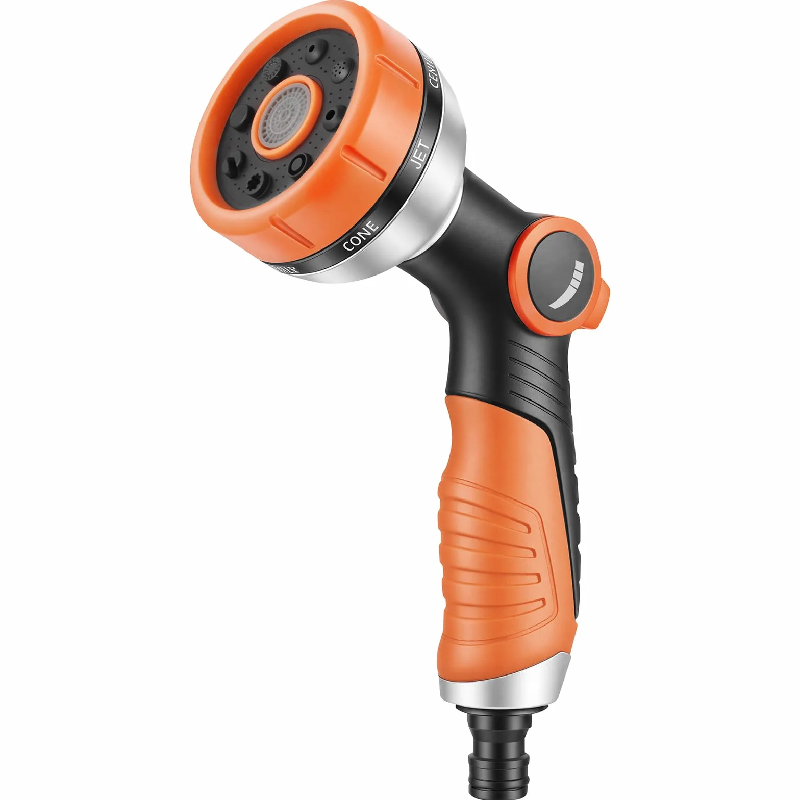 Wielofunkcyjny pistolet ogrodowy, pistolet do nawadniania ciśnieniowego, 8 trybów natrysku wody, regulowany przepływ wody, opryskiwacz ciśnieniowy do ogrodu, podjazdów, Terra-pomarańczowy