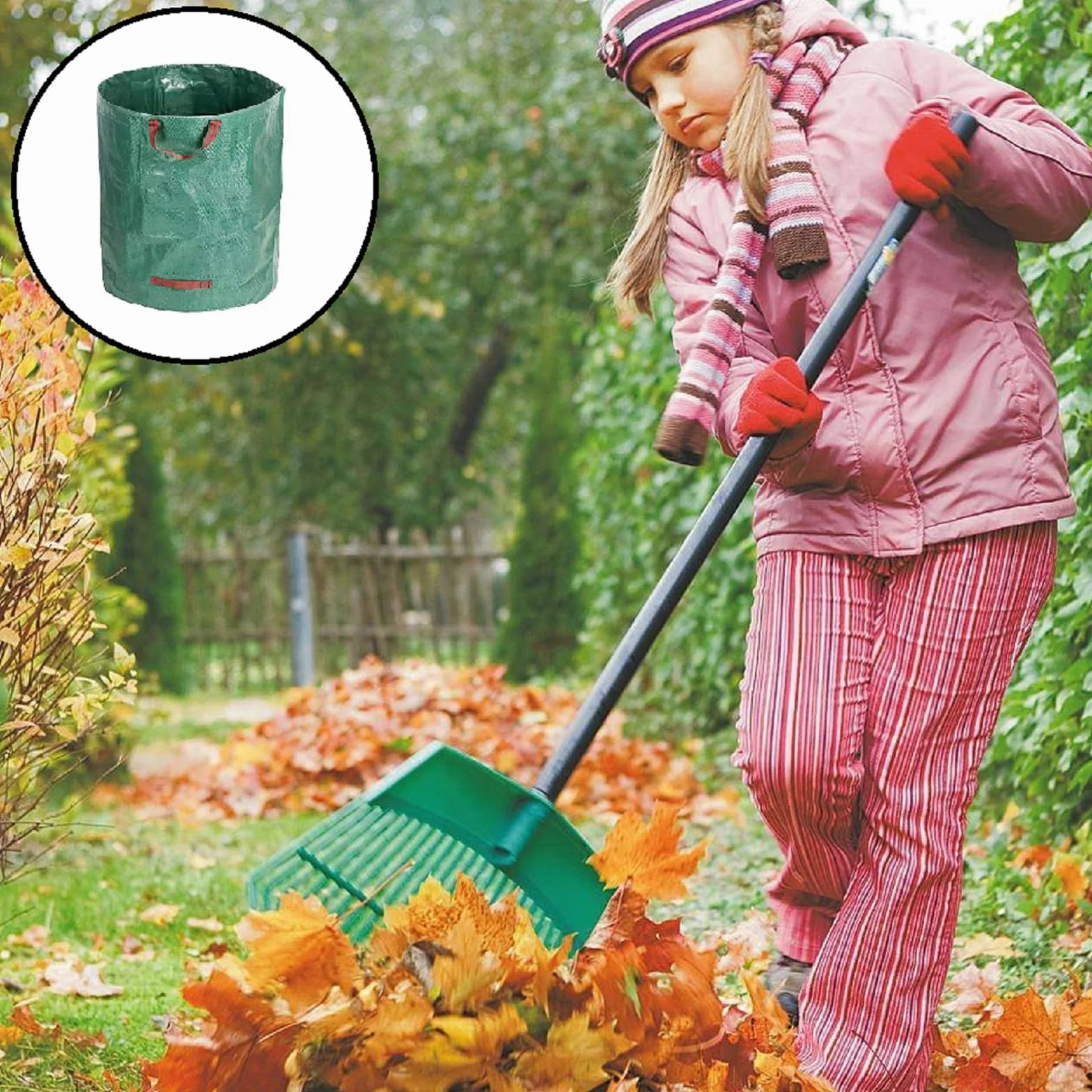 Worek ogrodowy na liście, 60 l, stabilny worek na odpady ogrodowe, worki ogrodowe na odpady ogrodowe, do cięcia trawnika, składane, worki na odpady ogrodowe z uchwytami, wielokrotnego użytku, na