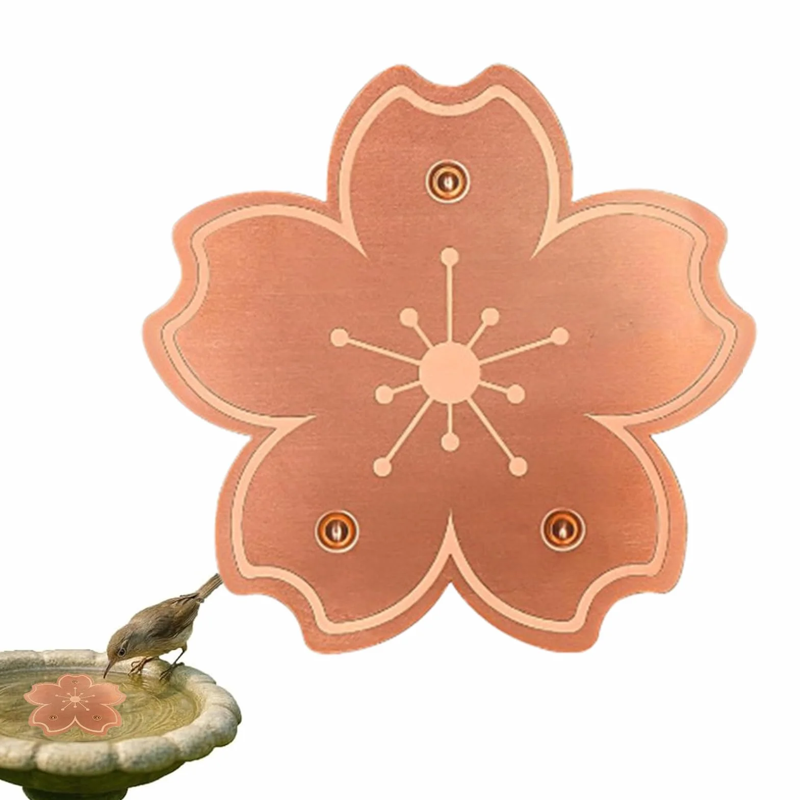 Bird Bath Disc, Copper Purification Plate, Birdbath Cleaner with Triple-Point Support for Garden, Yard, Patio, Nature Exhibits, Landscaping, and Park Water Bowl Maintenance